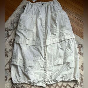 Free People Eloise Cotton Twill Maxi Skirt in Clean Ivory